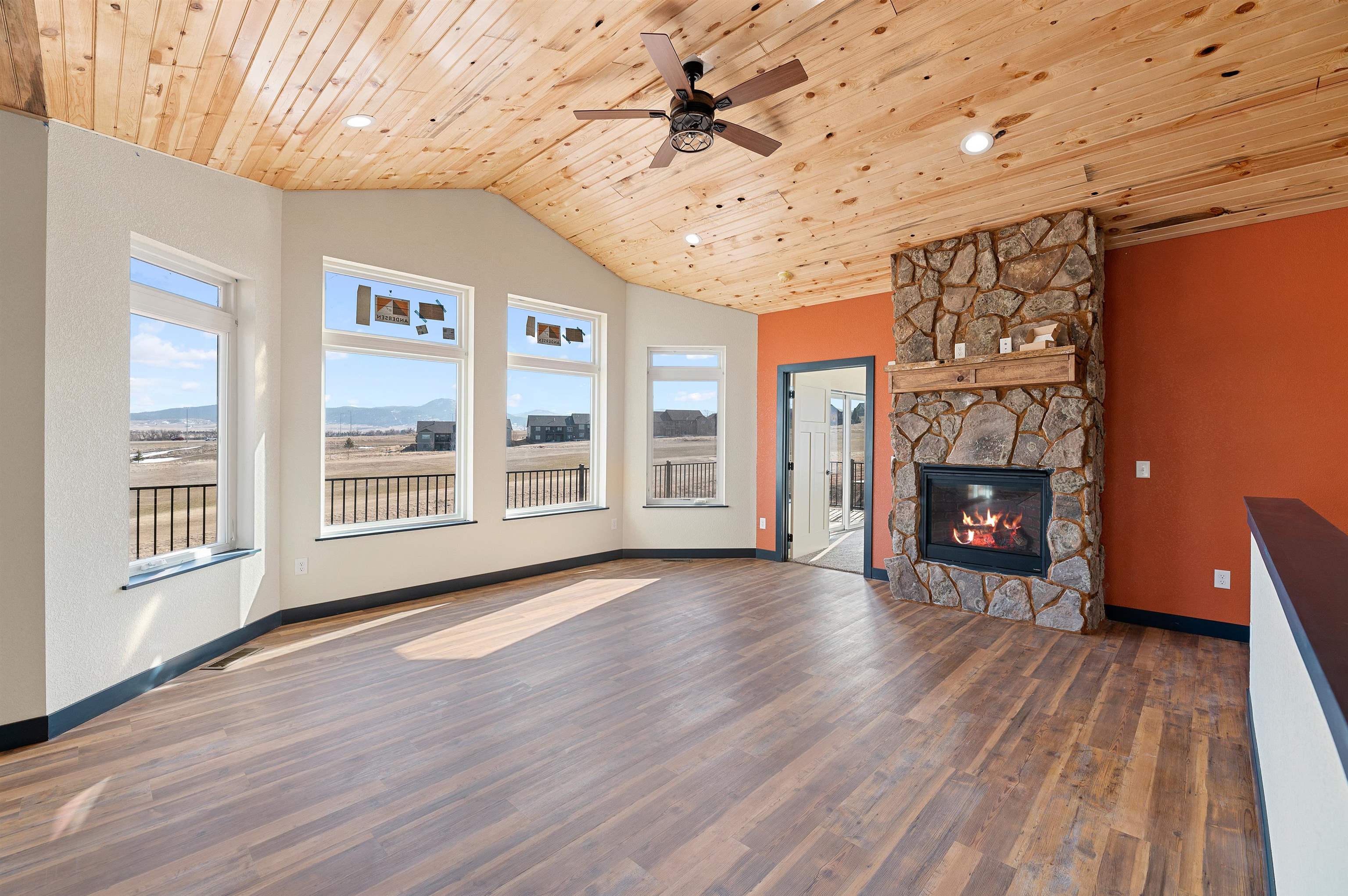 Rock Wall Fireplace