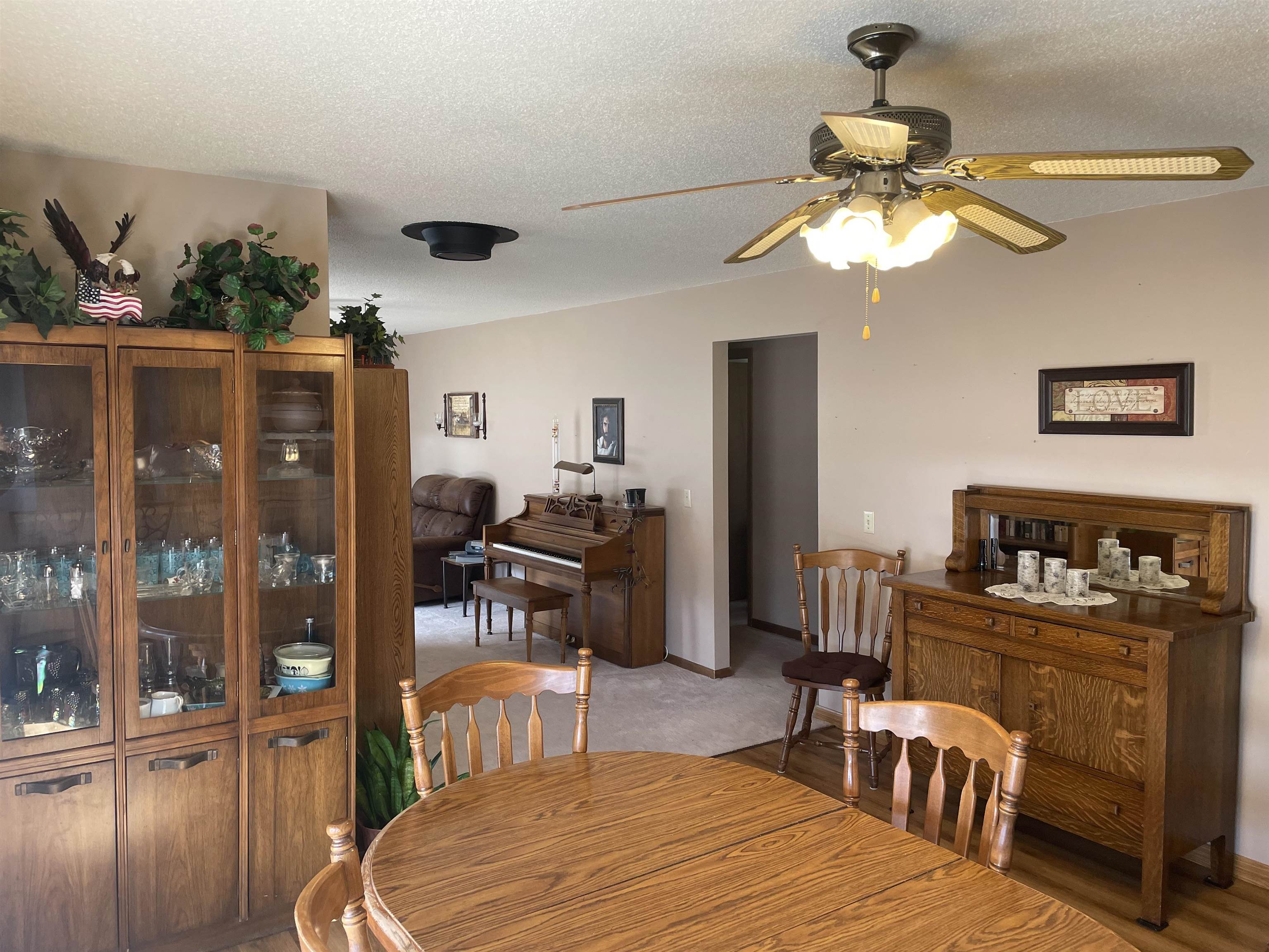 Dining area looking to living room area