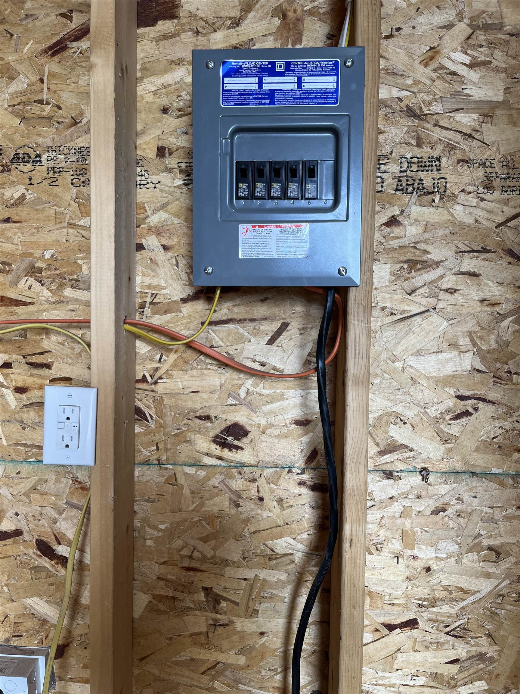 Electric panel in RV garage
