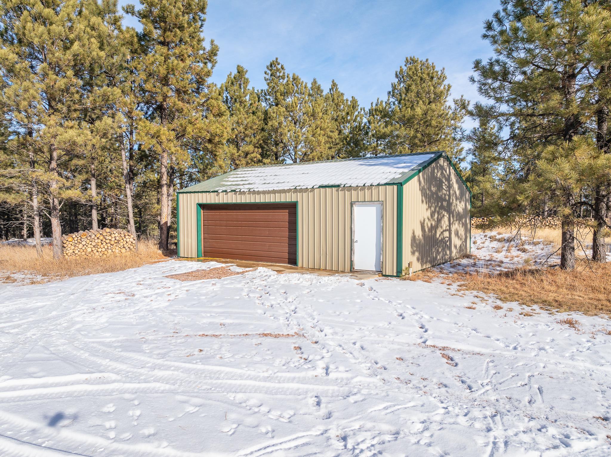 Garage with concrete floor