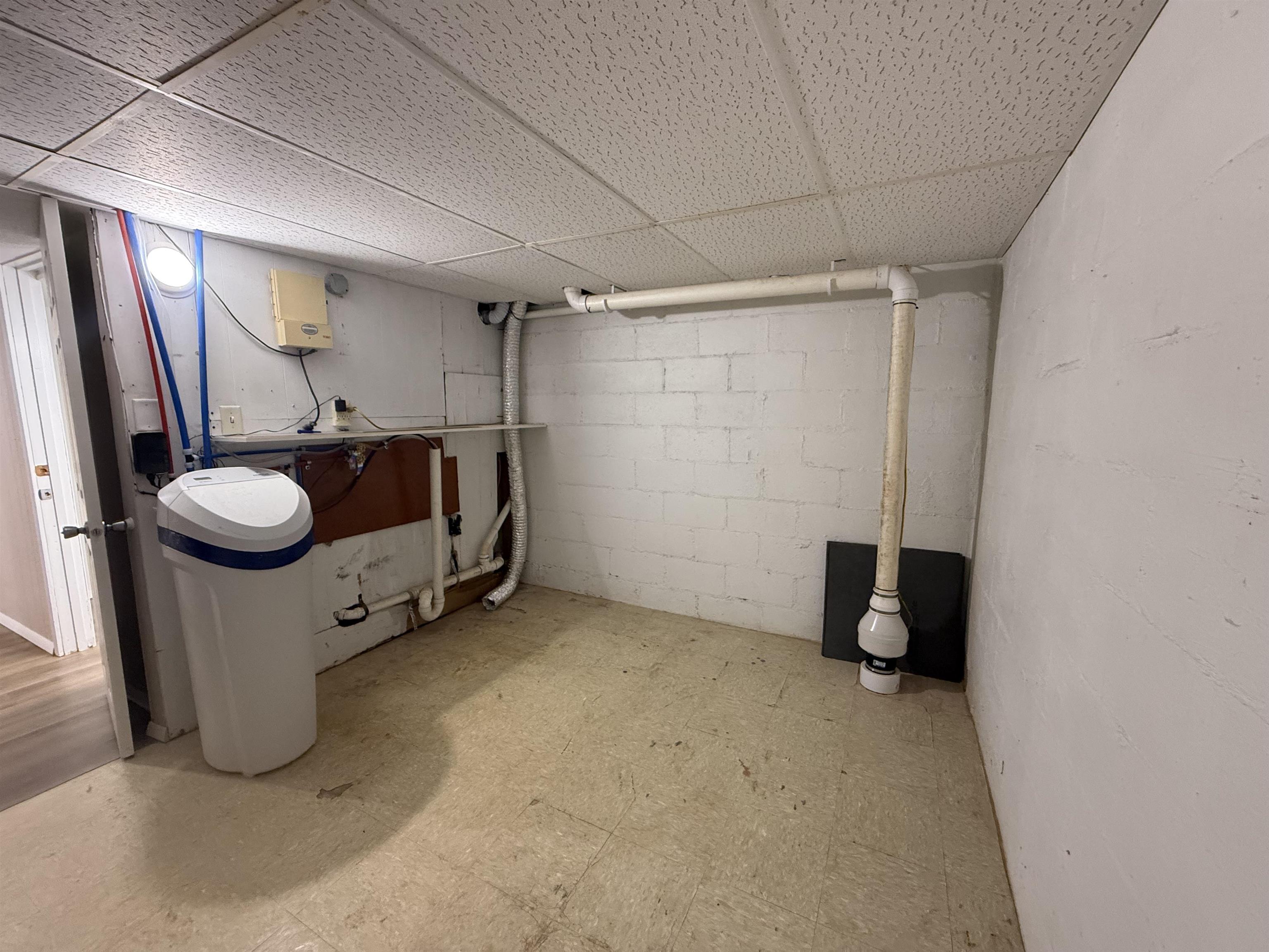 utility room in basement