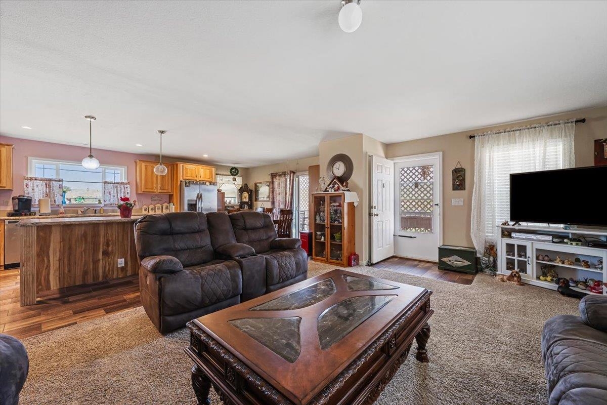 Living Room to Dining and Kitchen