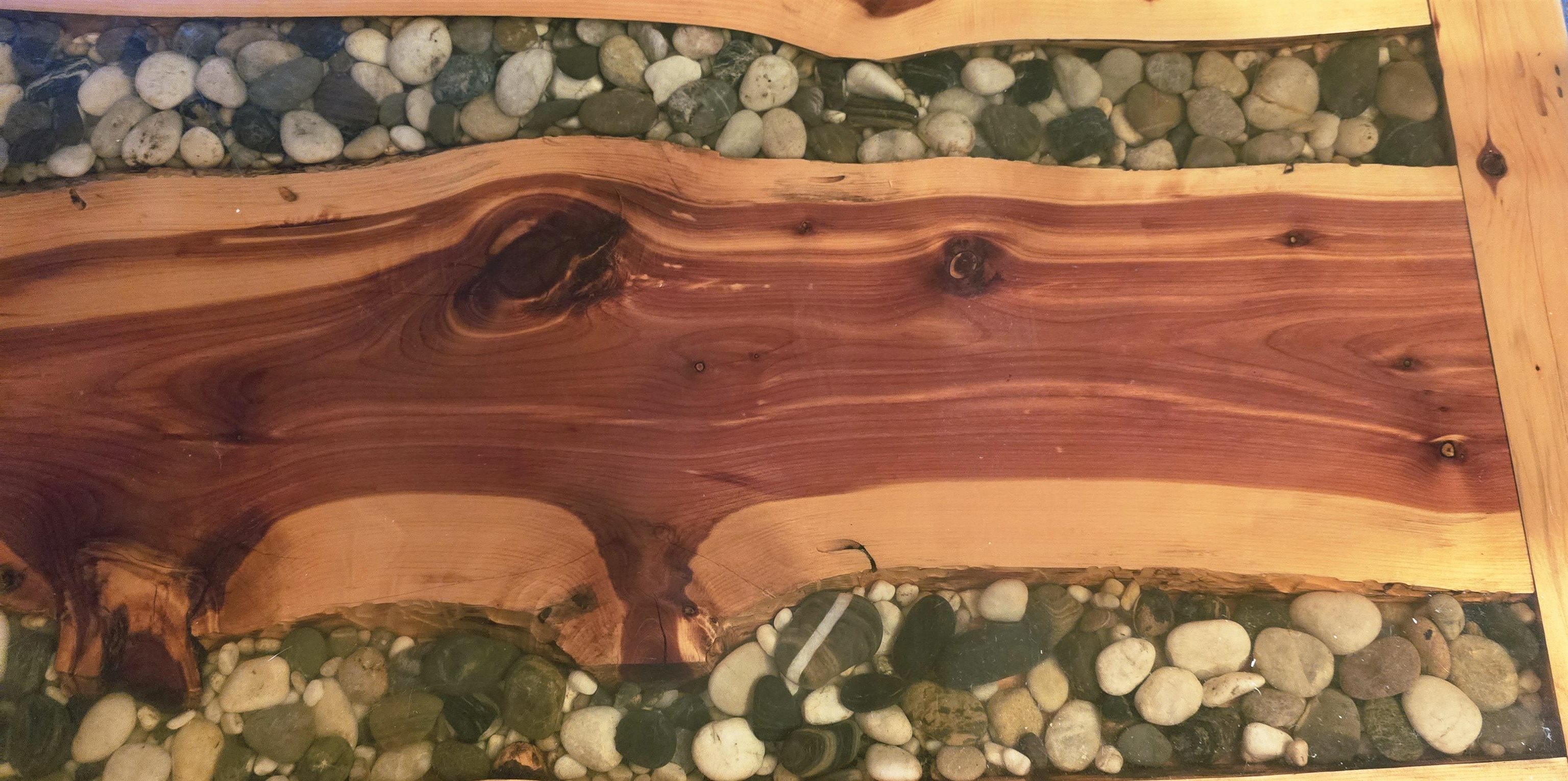 Cedar with inlay.