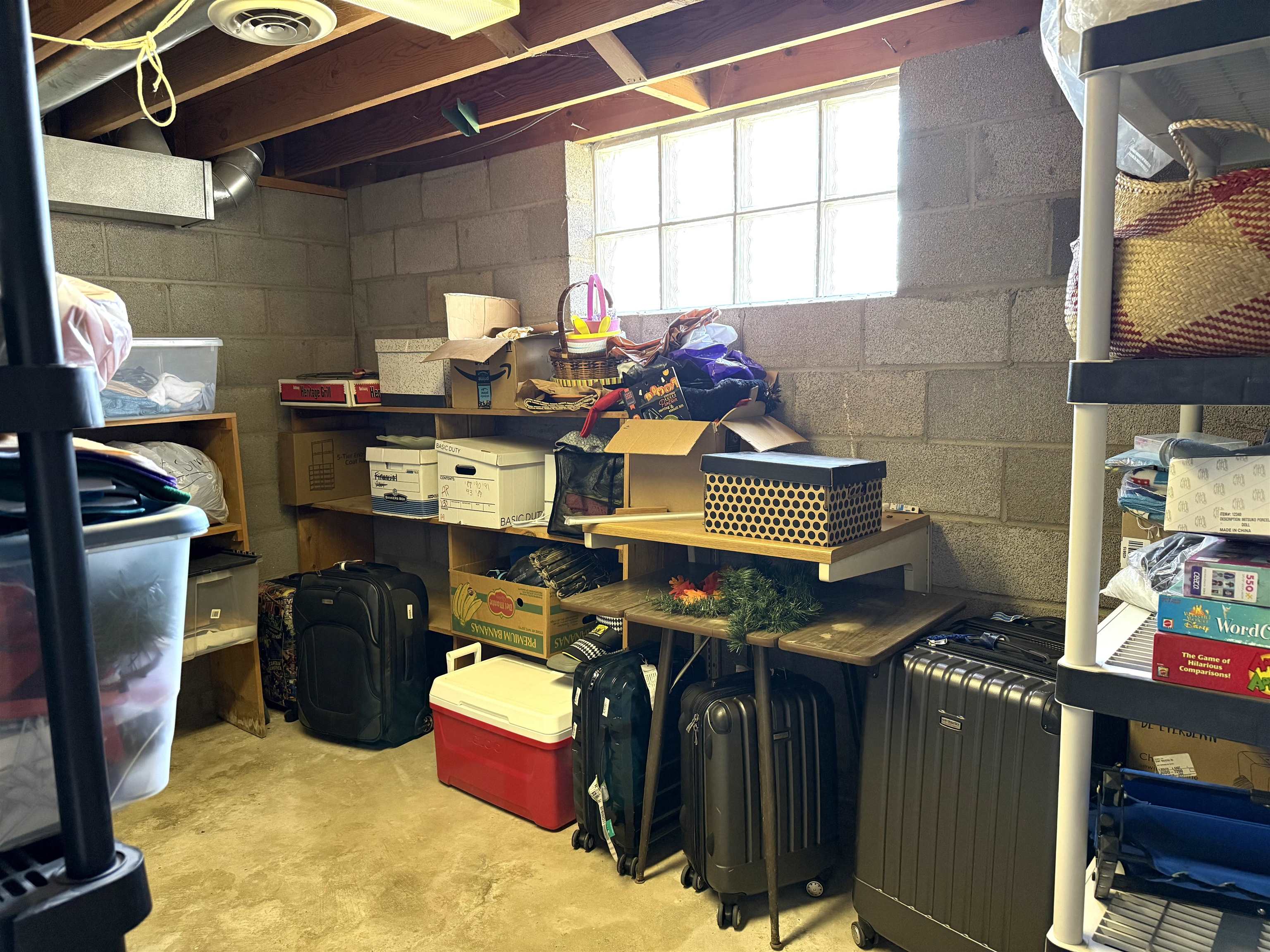 A lot of basement storage!