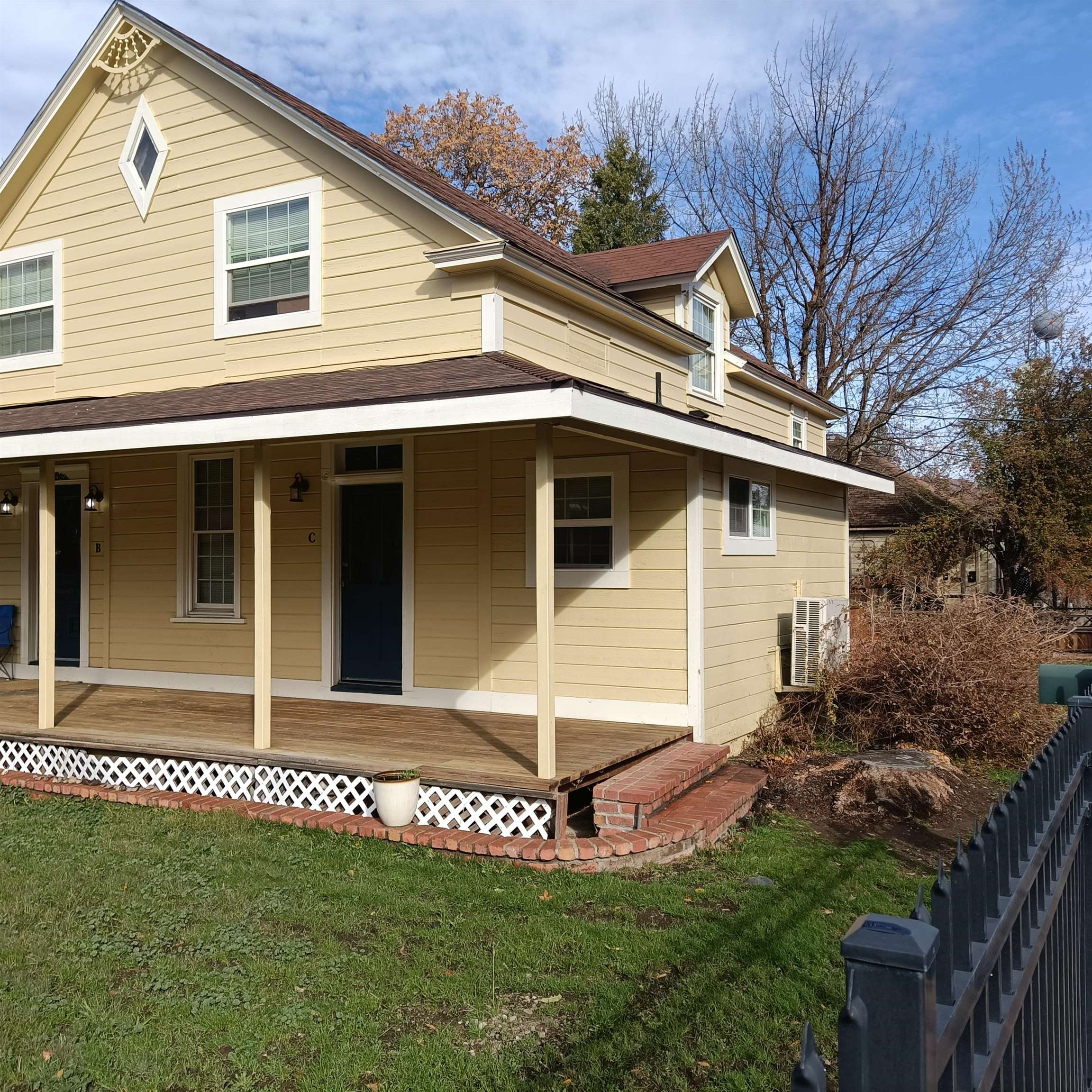 The property was remodeled in 2018. The present buyer bought for $180,000 and spent $220,000 on renovations. The main property can be 2 units, 1st floor is 2bed/1 ba with an additional mother in law with own bedroom and bath and kitchen or can use whole downstairs as a 3bed/2ba with 2 kitchens. The upstairs unit is 3bed/2 bath with full kitchen. There is a seperate cottage that is 1bed/1ba with kitchen, completely remodeled ( has it's own address 508 Yama) Also, the property borders the commercial district, therefore conditional use permit may be allowed to turn the cottage or main house into an office, retail or commercial work space. ( buyer to verify). additionally the property offers a 3 Bay parking structure + 1 car garage,  and workshop or storage behind carports. There are multiple heat sources including Keroscene and forced air, and air conditioning via Trane.There is a sprinkler system in the front lawn and the property offers a huge back garden area  Also has a full basement area that's over six feet in height. Right now house is fully rented bringing in $3300/mo. also cottage brings in $825/mo..($3750)Big Cash Cow