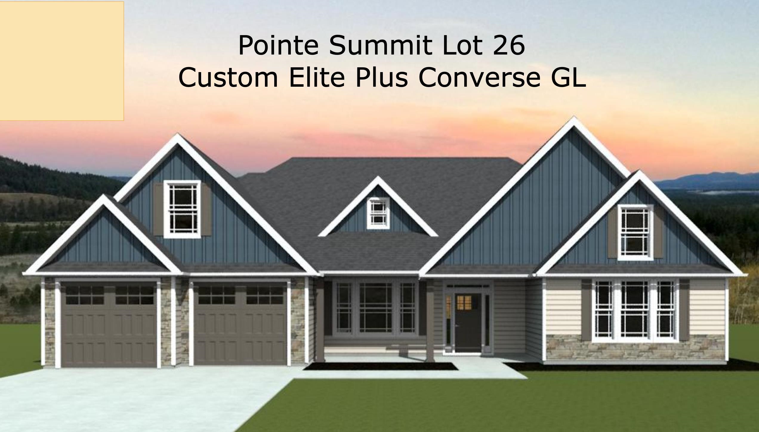 Beautiful views of the Blue Ridge mountains are calling you to Pointe Summit! A new 96-acre luxury, gated community with large Lots and spectacular mountain views! It’s an easy drive to downtown Greenville AND Hendersonville. The Converse Elite Plus floor plan is an open concept home featuring 3 bedrooms, 2.5 bathrooms, walk-in pantry, and large kitchen with extended cabinets & island. Standard features in this home and in the community include concrete plank and stone exterior, architectural shingles, soffit exterior lighting, nine to 11 foot ceilings, crown molding with rope lighting in the master and living room, large tiled shower in the master bathroom, 80 gallon water heater, large covered back deck and more! Make one of many homes available in this community yours! Lot 26