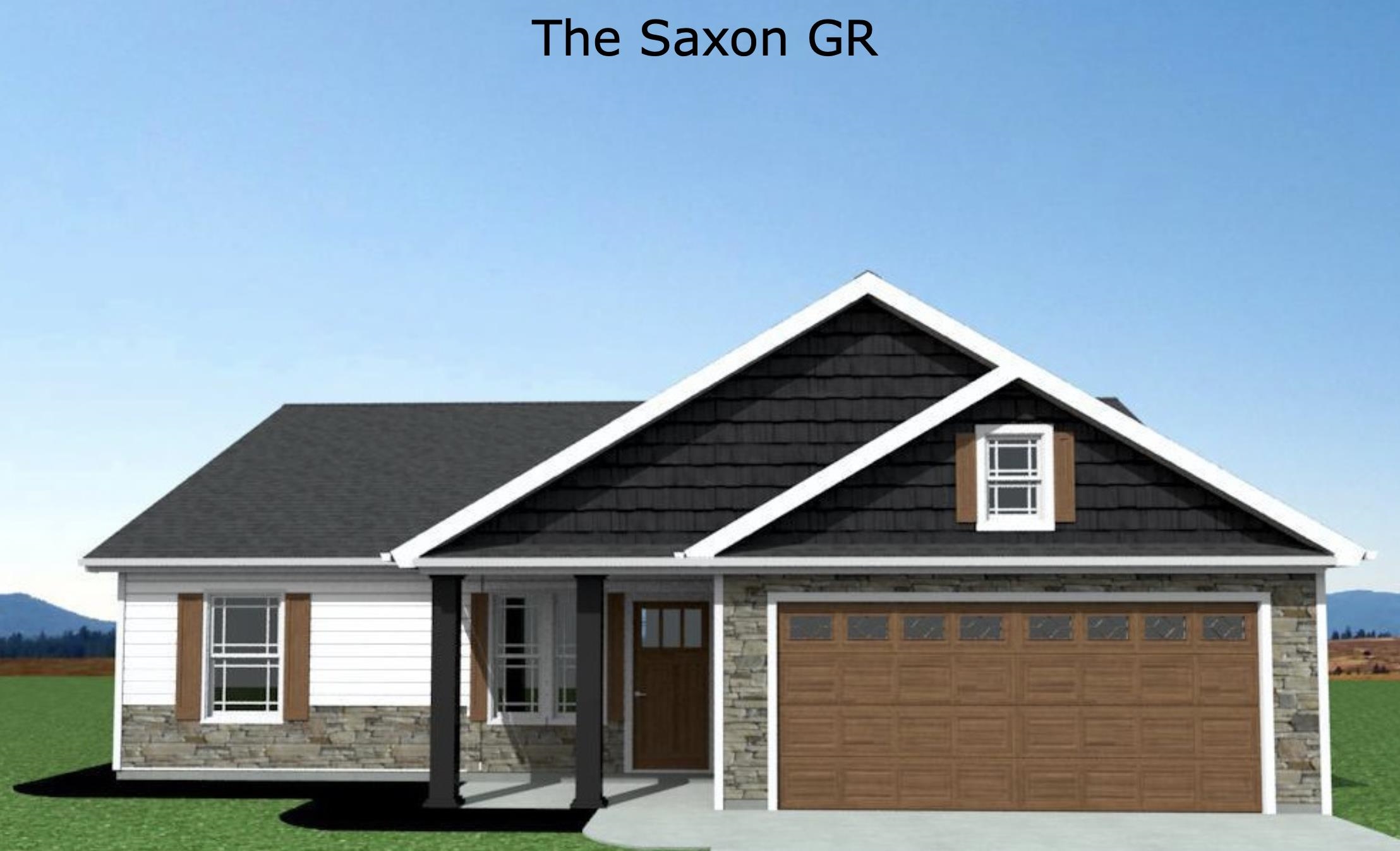 The Saxon plan offers 10' ceiling in the entry and living room with grand fireplace and mantle. Granite countertops. 12x12 Covered Patio! Crown molding with rope lighting in master tray and living room!  True split floor plan. Lot 23