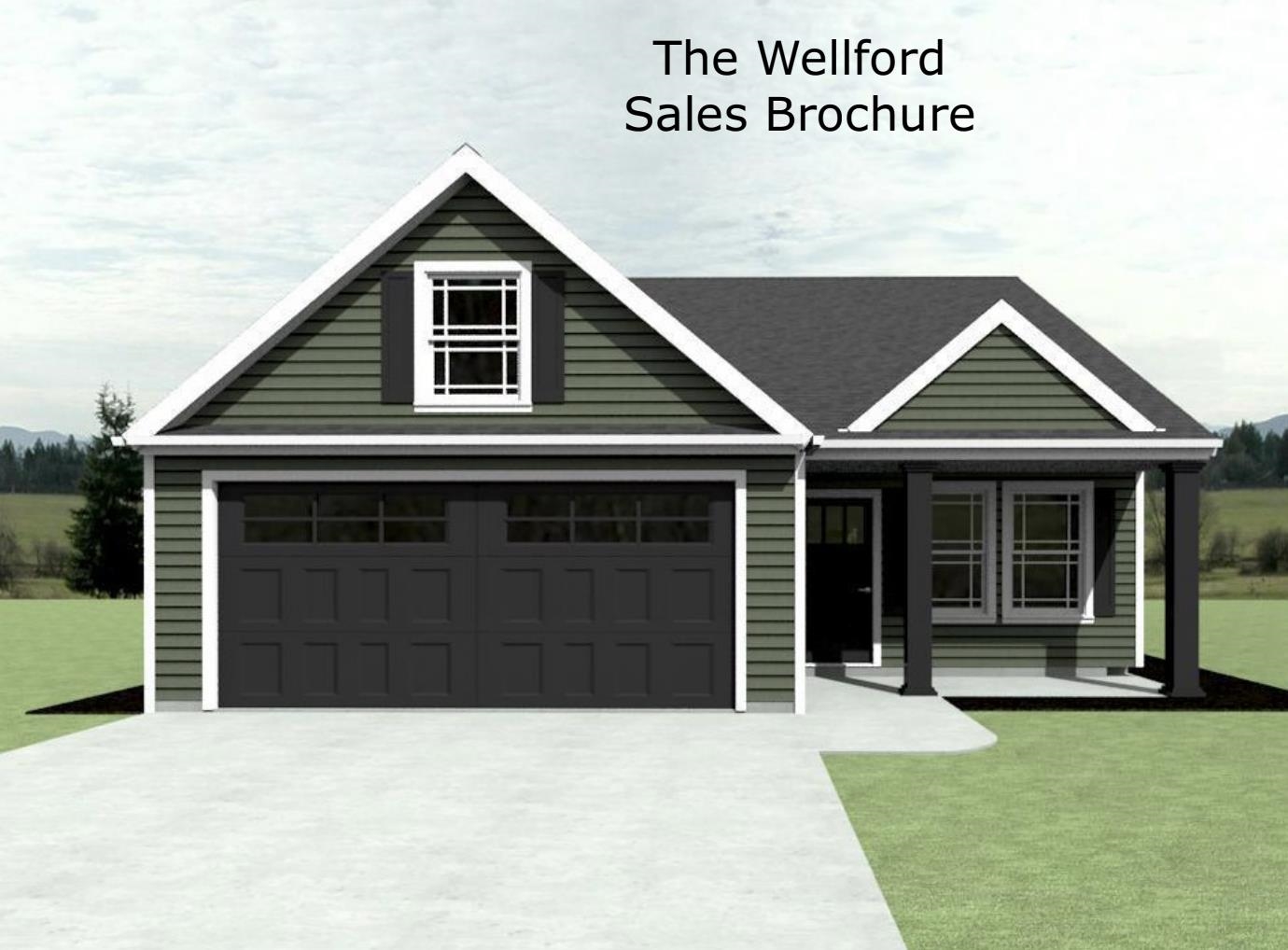 The WELLFORD plan has an open layout, spacious living area, large kitchen space. 3 bedrooms and 2 bathrooms. The master suite features a walk-in closet and tray ceiling. Other lots and plans available. Lot 6