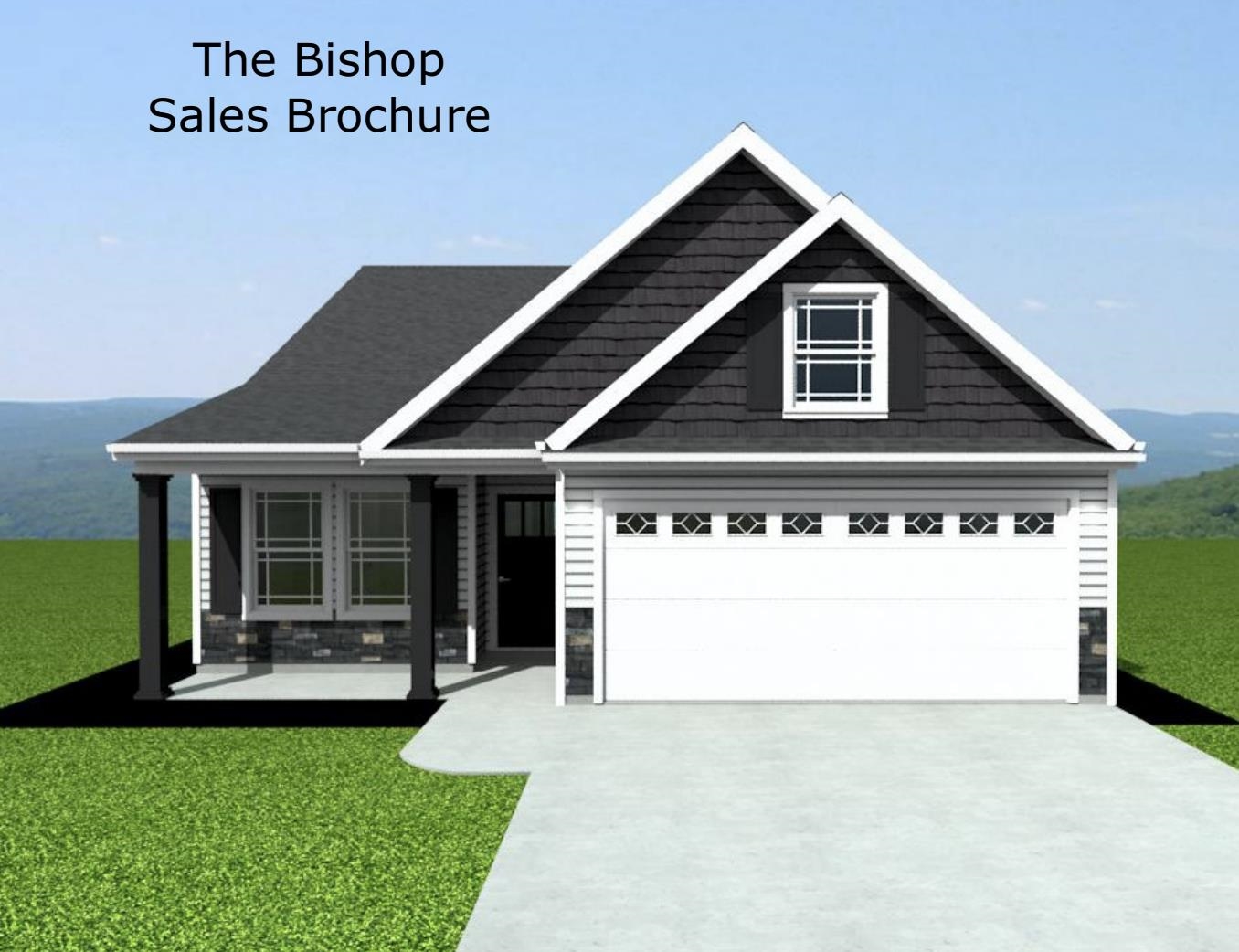 The BISHOP plan with master bathroom upgrade. Large open living area. Lot 1