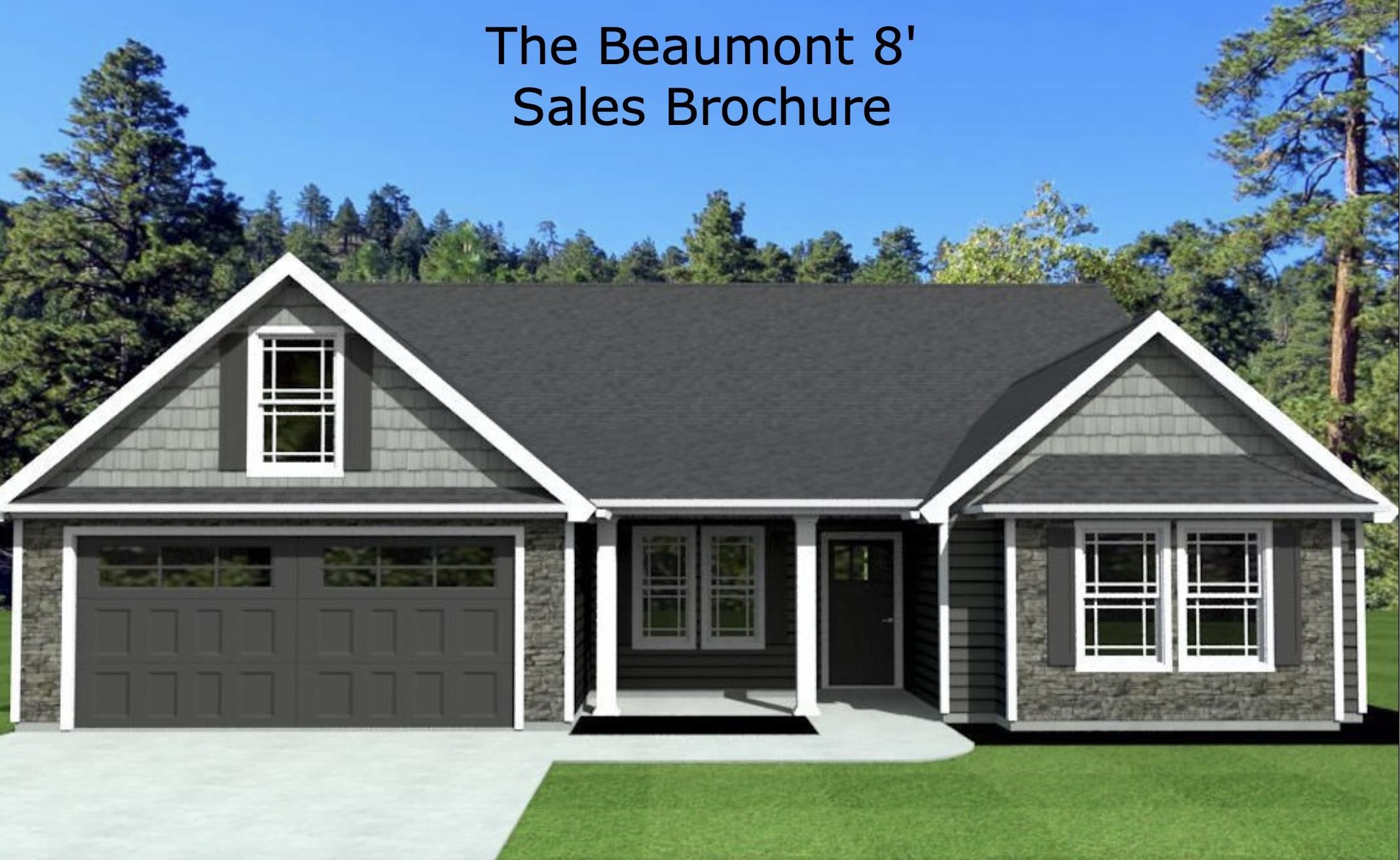 The Beaumont plan.  This plan offers a split bedroom, open concept layout with a spacious kitchen/dining that opens to a large living room with corner fireplace. His and her closet in master suite with double vanity, walk-in shower, and jetted tub! Complete with the builder's signature chair rail, crown molding and rope lighting! 12'x12' Covered Patio overlooking a 1/2 acre lot. Lot 2.