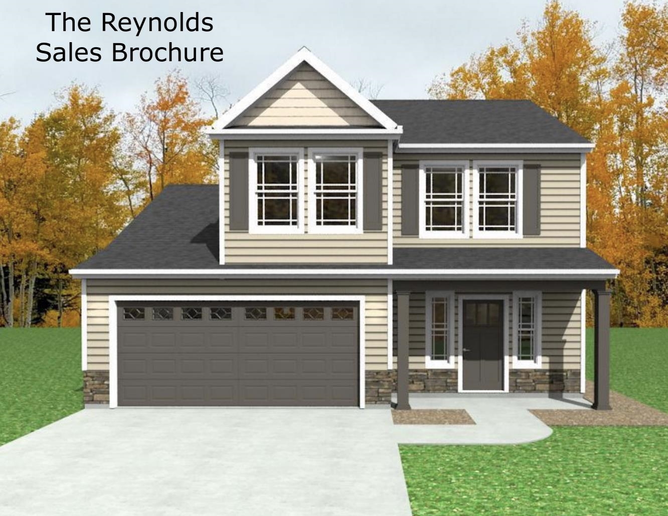 The REYNOLDS plan with master bath upgrade. Large open living area on the main level. All bedrooms upstairs for privacy. Covered patio overlooking the huge yard. - Lot 14