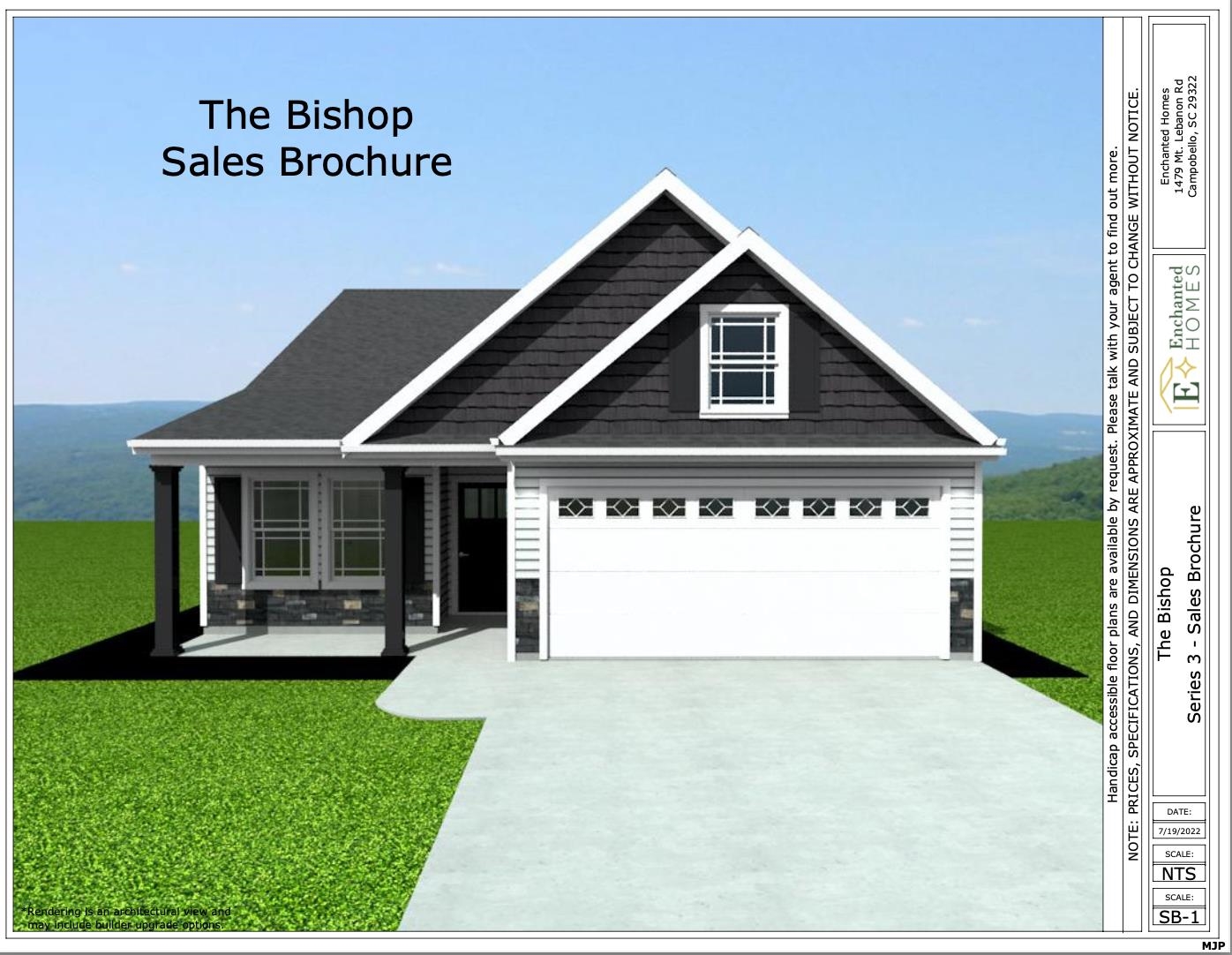 The BISHOP plan (Lot 4) has a spacious open living area and study. Granite countertops, crown molding with rope lighting, and many more features included. 12' X 12' Covered patio and additional 10' x 12' uncovered patio overlooks the private yard. 30-year architectural shingles, site-built construction, and a 10 year limited warranty are included to give you peace of mind.  Closing cost or upgrades incentives available when working with a preferred lender and attorney!!