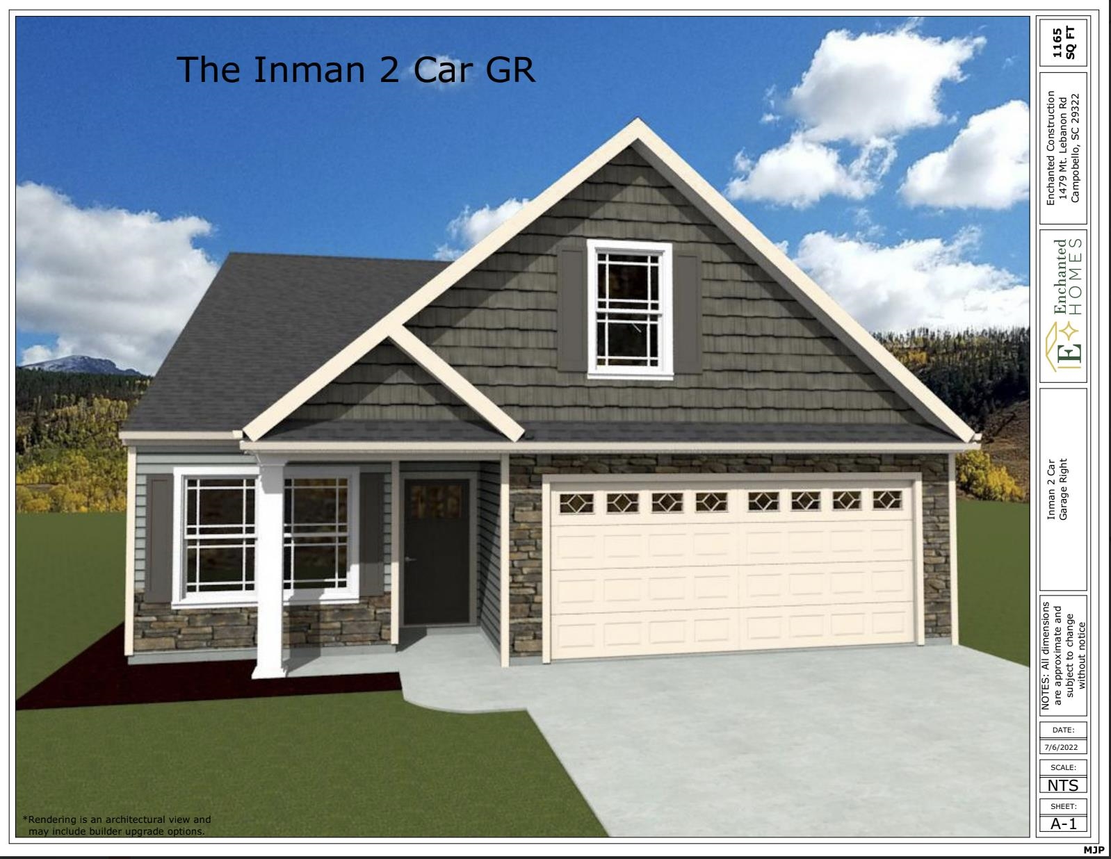 The INMAN plan (Lot 13) features 2 bedrooms and 2 bathrooms. The spacious living area is open into the kitchen/dining area. The master bedroom features a tray ceiling and full bathroom with double vanity. 30-year architectural shingles, site-built construction, and a 10 year limited warranty are included to give you peace of mind.  Preferred Lender/Attorney Closing Costs Incentive Offered!
