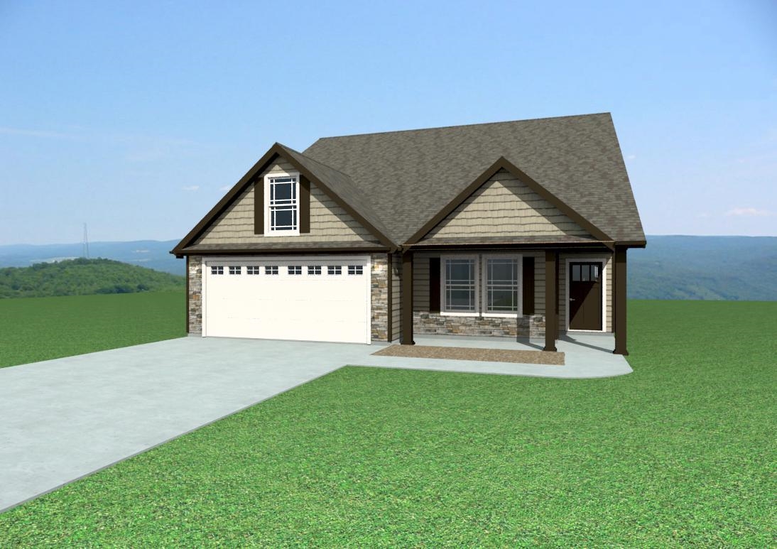 The FERNWOOD plan with a SUNROOM and covered patio. The large open living area features LVP flooring, a gas log fireplace, and the kitchen includes granite countertops. Crown molding with rope lighting, chair rail, and other included features make the home stand out. Out back is a large covered porch overlooking the huge yard. Closing costs/interest rate assistance are available when using preferred lender and attorney.