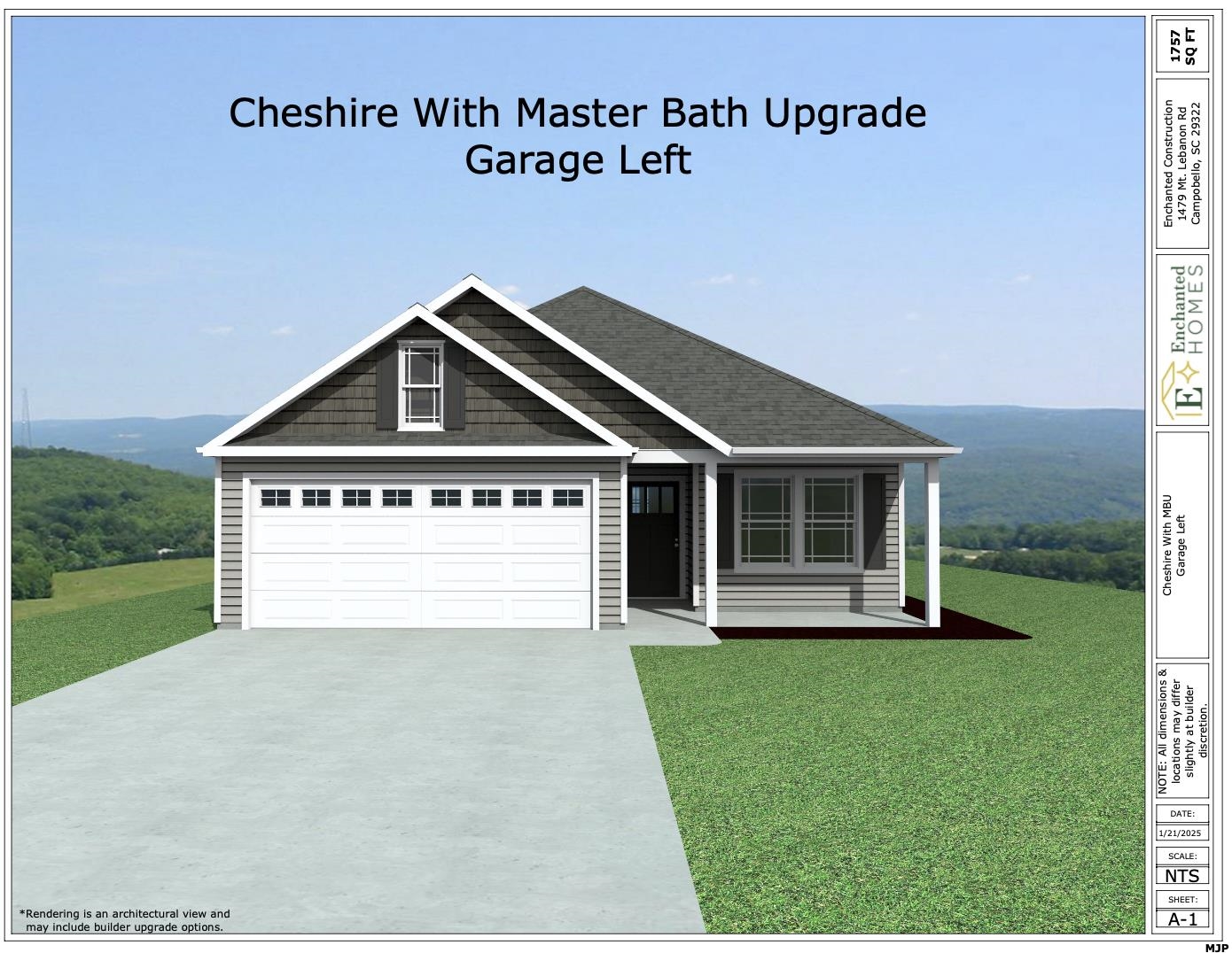 NEW FLOOR PLAN - The Cheshire (Lot 20) offers a modern, open concept living area perfect for entertaining.  4 bedroom, 2.5 bath. Complete with the trademark chair rail, crown molding, and rope lighting.  12'x12'' covered back patio.   30-year architectural shingles, site-built construction, and a 10 year limited warranty are included to give you peace of mind.  Preferred Lender/Attorney Closing Costs Incentive Offered!  *Virtual tour reflects same house plan, not exact house.