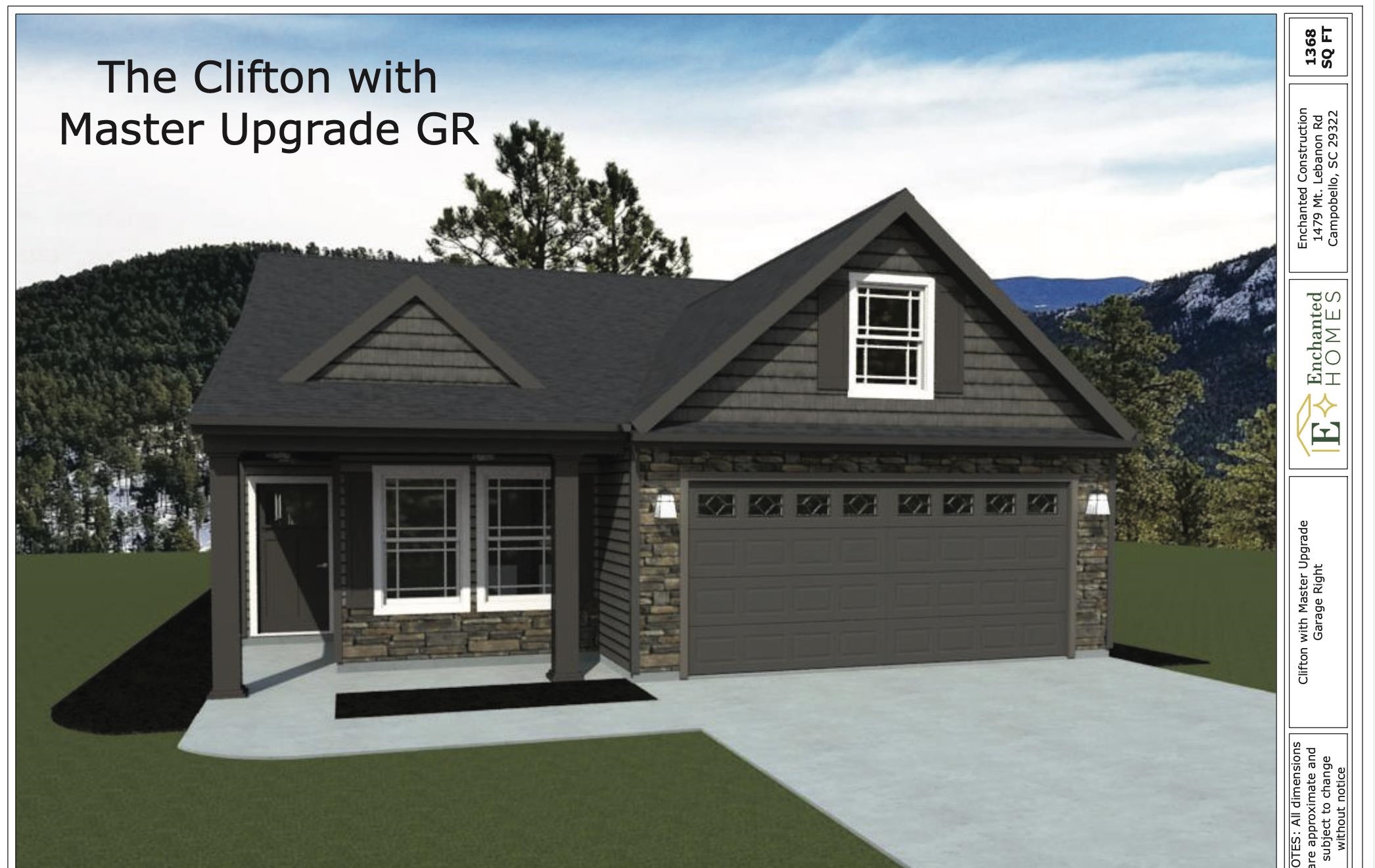 The CLIFTON plan (Lot 61) has a spacious open living area and split bedrooms. Granite countertops, crown molding with rope lighting, and many more features included. 12' x 12' covered patio overlooks the back yard. 30-year architectural shingles, site-built construction, and a 10 year limited warranty are included to give you peace of mind.  Closing cost or upgrade incentives available when working with preferred lender and attorney!!   *Virtual tour reflects same house plan, not exact house.