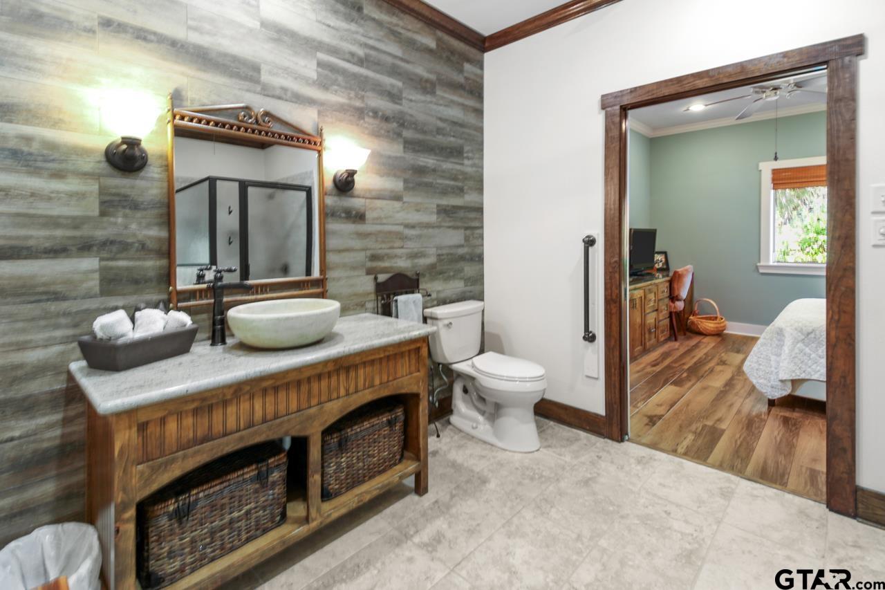 Jack and Jill Bath room with Jetted tub and walk in shower.